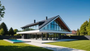 maison moderne avec toit à pignon