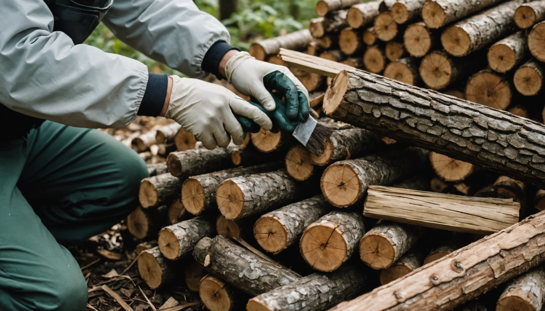 merule sur bois de chauffage