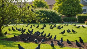 etourneau dans le jardin