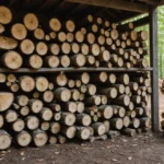 merule sur bois de chauffage
