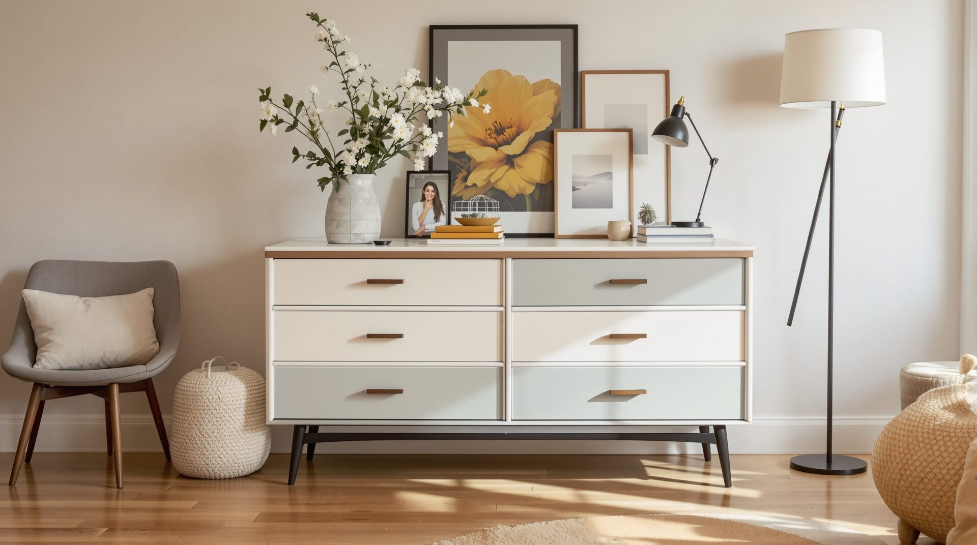 commode vintage relookée