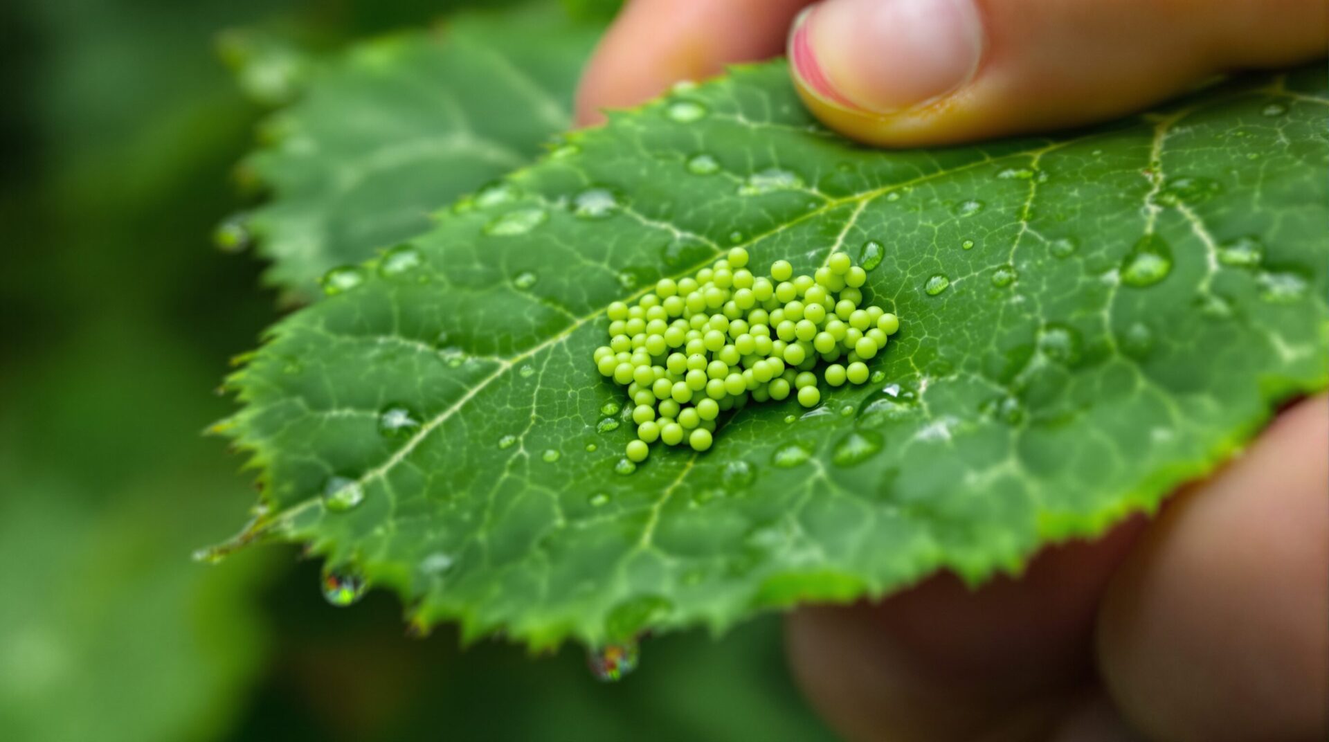 oeufs de chenille verte