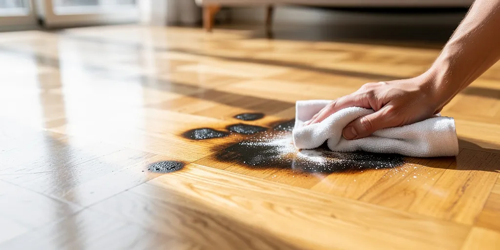 taches noires sur parquet