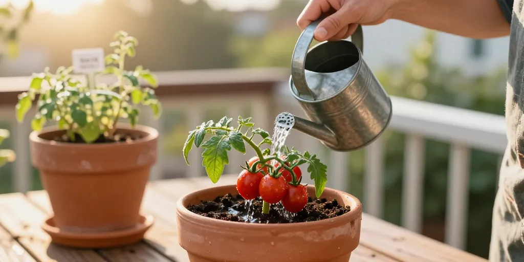 arrosage tomate cerise en pot