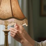 abat-jour ancien à franges