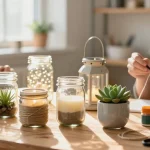 idee deco bricolage avec bocal en verre